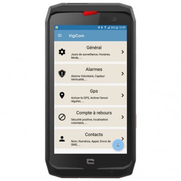 Vigicom Smart-DATI®: Application Mobile compatible Crosscall Core-X3, Action-X3, Trekket-X4,