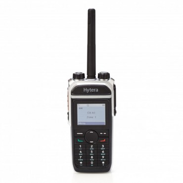 Vigicom® PMR-PTI/TELECOM: Portatif PD685GU HYTERA 1-4 watts. Avec clavier, option GPS et PTI et avec chargeur.