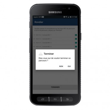 Fin du parcours avec le contrôle de ronde sur Smartphone