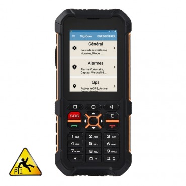 Vigicom® ATI-3520TP : Téléphone mobile industriel PTI avec écran tactile et clavier à touches