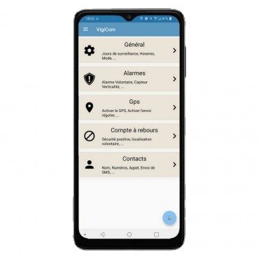 Vigicom® ATI-112GPS : Smartphone DATI avec avec pince ceinture